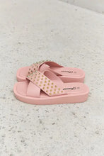 Forever Link Studded Cross Strap Sandals in Blush Woman Slippers