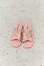 Forever Link Studded Cross Strap Sandals in Blush Woman Slippers