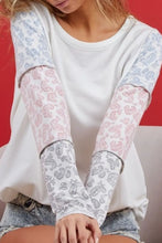 French Terry Color Block Top with Paisley Triblend Sleeves