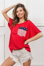French Terry Top with Dolman Sleeves and American Flag Pocket