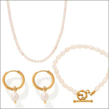 Freshwater Pearl and 18K Gold Plated Jewelry Set for Women Fashion Jewelry