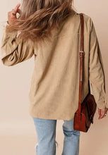 Frill Button Up Long Sleeve Shacket Woman Outerwear