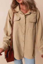 Frill Button Up Long Sleeve Shacket Woman Outerwear