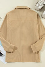 Frill Button Up Long Sleeve Shacket Woman Outerwear