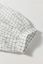 Frill Plaid Notched Balloon Sleeve Mini Dress Woman Casual Dress