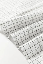 Frill Plaid Notched Balloon Sleeve Mini Dress Woman Casual Dress