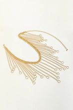 Gold fringe chain alloy belt with dangling chains and rings
