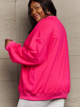 Fuchsia pink oversized dropped shoulder sweatshirt for women with long sleeve length