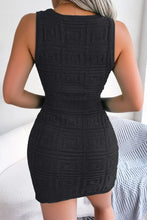 Fuchsia Sleeveless Knit Mini Dress with Chest Cutout Woman Sweater Dresses