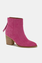 Fuchsia Suede Point Toe Ankle Boot for Women