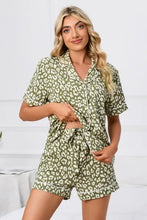 Full Size Leopard Short Sleeve Top and Shorts Lounge Set Plus Size Woman Loungewear Sets