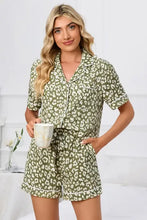 Full Size Leopard Short Sleeve Top and Shorts Lounge Set Plus Size Woman Loungewear Sets