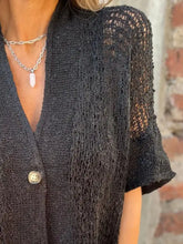 Full Size One Button Openwork Cardigan Plus Size Cardigans