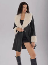 Fuzzy Long Sleeve Longline Coat Woman Outerwear