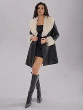 Fuzzy Long Sleeve Longline Coat Woman Outerwear