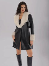 Fuzzy Long Sleeve Longline Coat Woman Outerwear