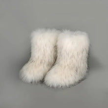 Fuzzy Multicolor Boots for Women and Children White