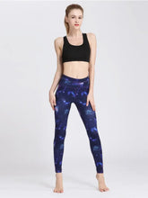 Galaxy Print Leggings with Blue Trim for Women Woman Leggings