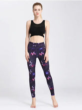 Galaxy Print Leggings with Blue Trim for Women Woman Leggings