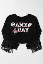 GAME DAY Fringe Long Sleeve Sweatshirt Woman Sweatshirts
