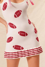 Gameday Football Knitted Mini Dress White Sweater Dress for Women