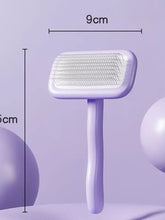 Spazzola delicata per rimuovere i peli degli animali con manico lavanda e setole sottili in filo metallico
