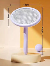 Spazzola delicata per rimuovere i peli degli animali con design ovale alla lavanda e setole sottili in filo metallico