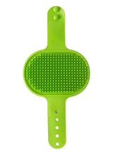 Spazzola delicata in silicone per rimuovere i peli degli animali con superficie puntinata verde lime brillante