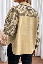 Geometric Button Down Collared Jacket Woman Outerwear