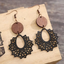 Geometric Cutout Dangle Earrings Black One Size Earrings