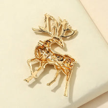 Golden Geometric Reindeer Brooch Fashion Jewelry