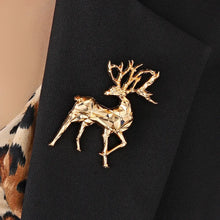 Golden Geometric Reindeer Brooch Fashion Jewelry