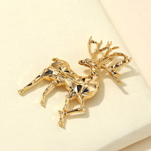 Golden Geometric Reindeer Brooch Fashion Jewelry Gold One Size