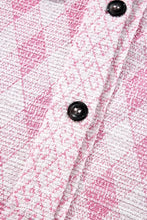 Geometric Print Textured Flap Pocket Shacket Woman Outerwear