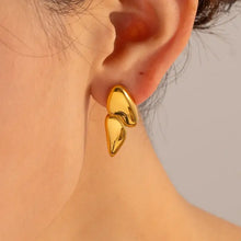 Asymmetrical 18k gold-plated geometric stainless steel earrings