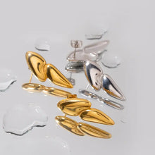 18k gold-plated geometric stainless steel teardrop stud earrings