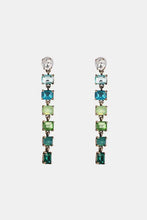 Multi-colored gemstone geometrical shape resin dangle earrings