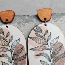 Geometrical Shape Wooden Drop Earrings Earrings