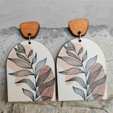 Geometrical Shape Wooden Drop Earrings Earrings