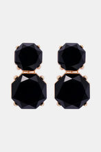 Geometrical Shape Zinc Alloy Frame Dangle Earrings Black One Size Earrings