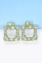 Geometrical shape zinc alloy purple gemstone dangle earrings