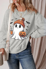 Ghost round neck long sleeve sweatshirt with Halloween ghost graphic