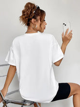 Oversized ghouls graphic white round neck short sleeve Halloween T-shirt