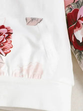 Girls Floral Print Long Sleeve Top and Pants Set with white t-shirt