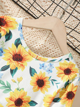 Girls Sunflower Long Sleeve Cotton Dress