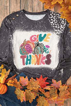 Give Thanks Distressed Black and White Long Sleeve Shirt for Women