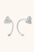 Oorbellen in sterling zilver in hartvorm met accenten van cubic zirconia