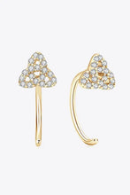 Gouden paddenstoel oorstekers met diamantaccenten en sterling zilver