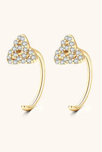 Goudvergulde halve maan oorringen met cubic zirconia en accenten van sterling zilver