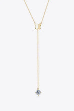 Gold butterfly Y-shaped sterling silver necklace with diamond drop